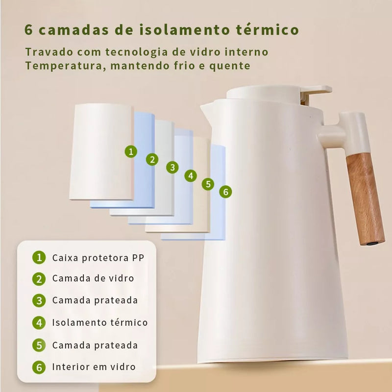 Garrafa Térmica com Visor Digital 1L - Hot Cold Mezuna©