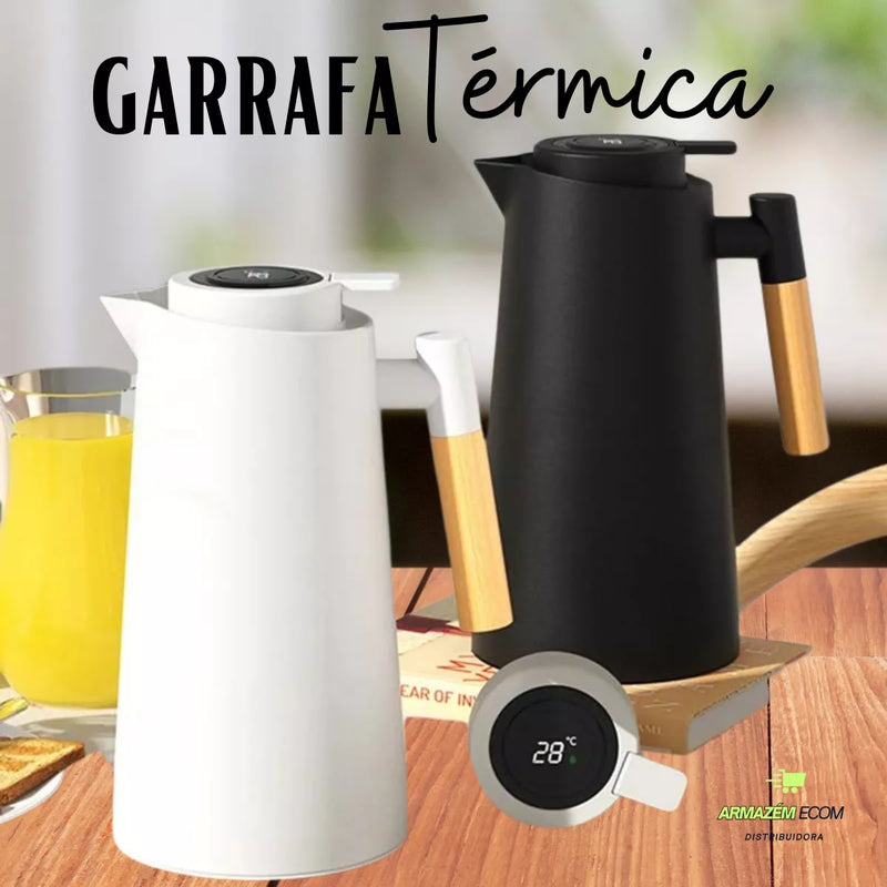 Garrafa Térmica com Visor Digital 1L - Hot Cold Mezuna©